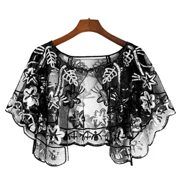 

Summer Handmade Crochet Lace Mesh Shrug Bolero Women Embroidery Cardigan Feminino Short Cape Oversized Tops Scarf Women cape