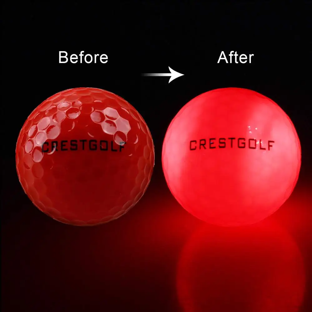 20pcs/Lot Crestgolf Flashing Glowing Golf Ball Night Glow Flash Light Up LED Golf Ball,Six Color (Updated Mixed Color Brighter)