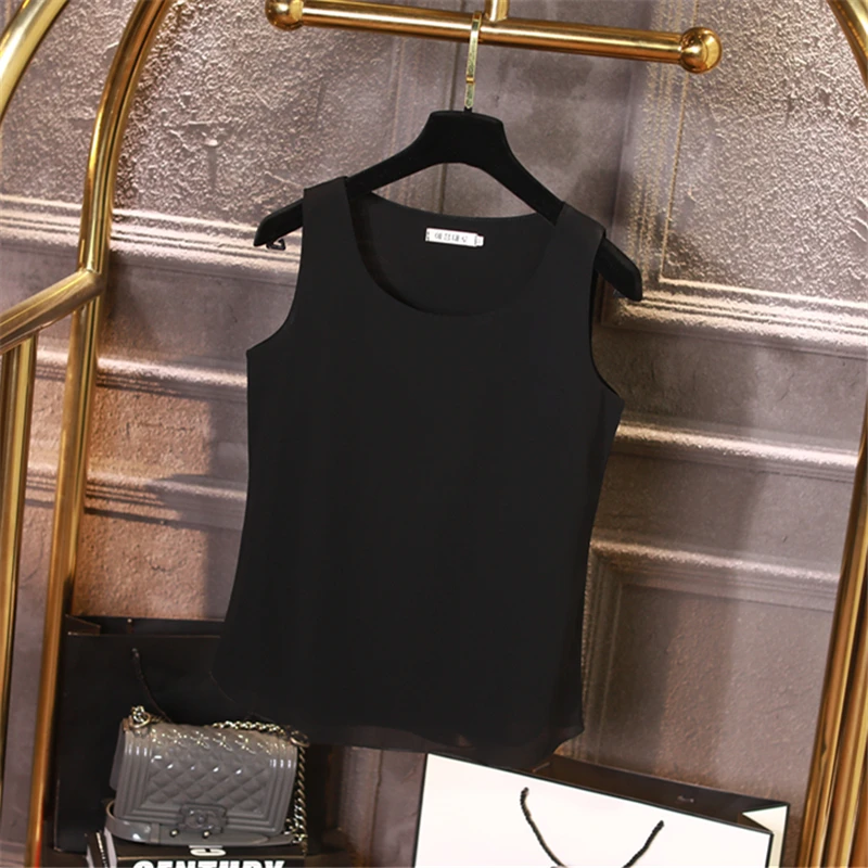 Banerdanni المرأة بلوزة 2019 جديد الصيف بلا أكمام س الرقبة عارضة الإناث البلوزات زائد حجم 4XL بلون الشيفون قمصان