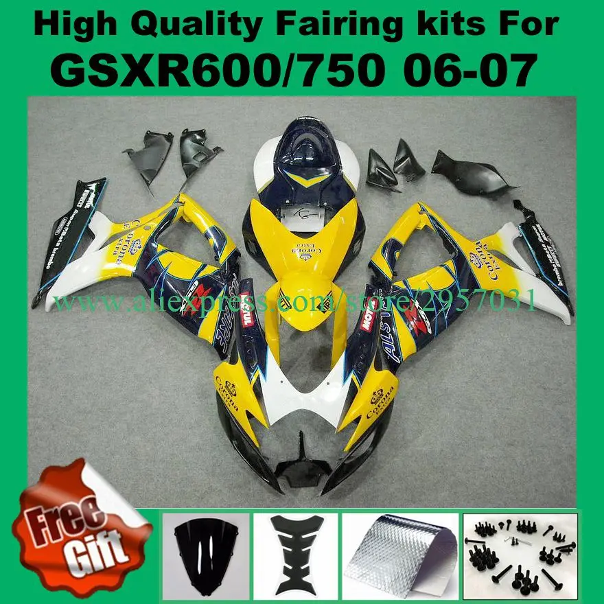 

Fairing kits for SUZUKI 06 07 GSXR600 GSXR750 2006 2007 GSXR 600 750 K6 K7 fairings set GSX-R600 GSX-R750 06 07 +9gifts