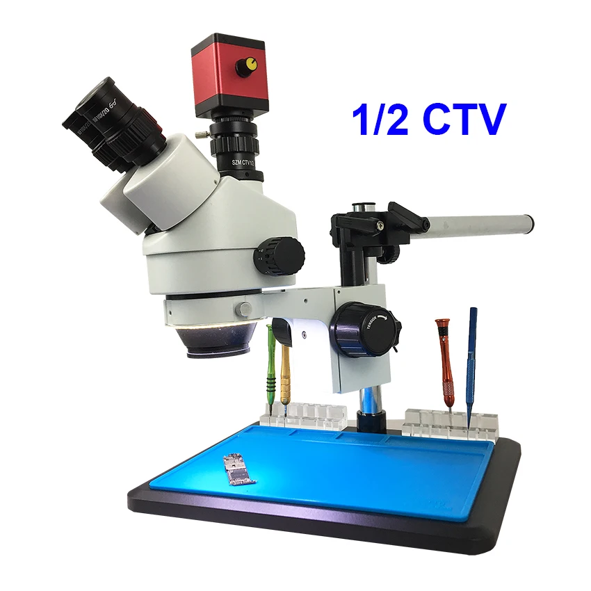 Efix 7-45X непрерывный зум Simul-Focal Тринокулярный Стерео микроскоп 13MP микроскоп камера 56 светильник для ремонта мобильного телефона инструмент
