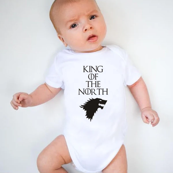 

King of the North Funny Baby Bodysuit 2019 Summer Fashion Short Sleeves Kids Baby Jumpsuit Cotton Baby Clothing