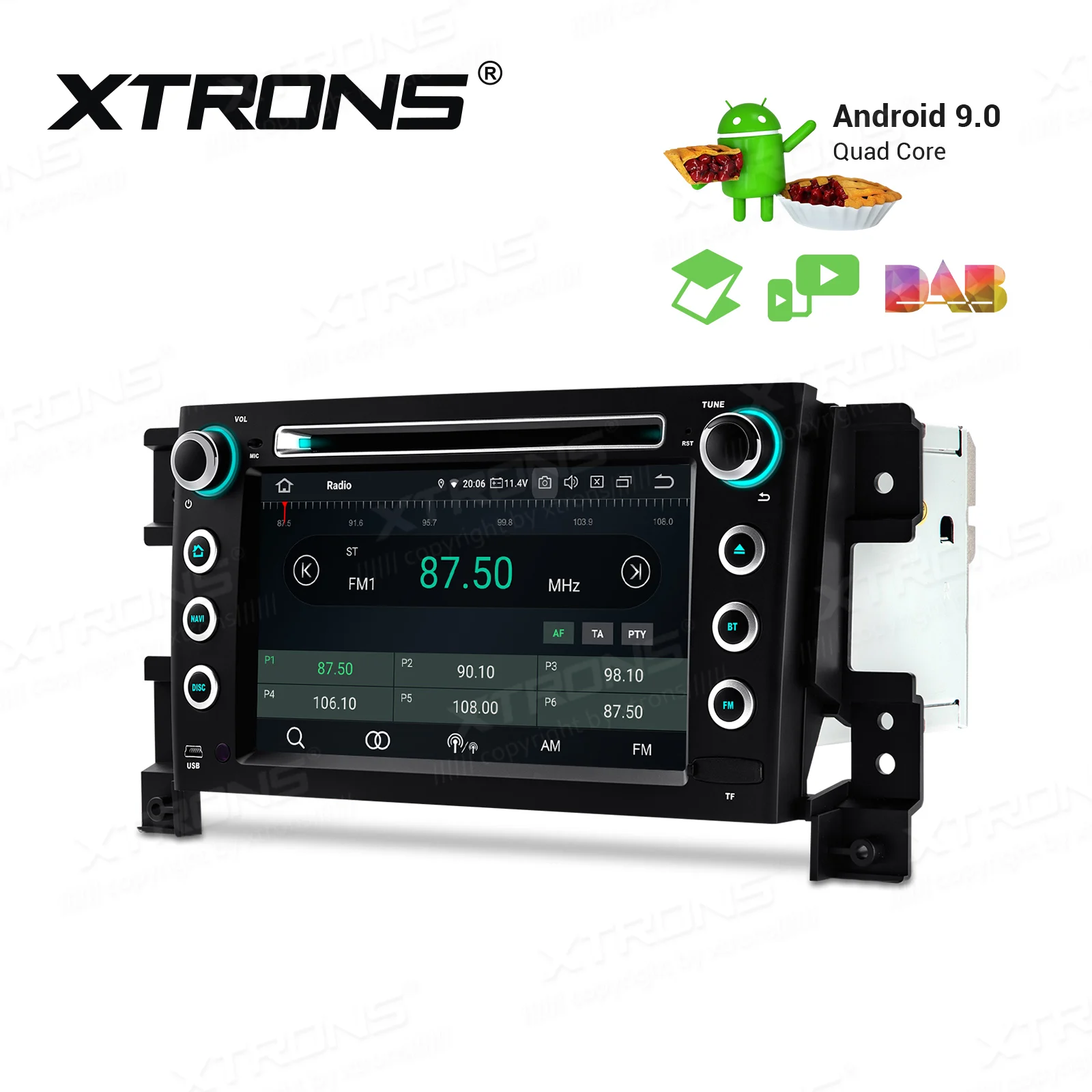 Excellent 7" Android 9.0 Pie OS Car DVD Multimedia Navigation GPS Radio for Suzuki Grand Vitara 2005-2013 with Full RCA Output Support 1