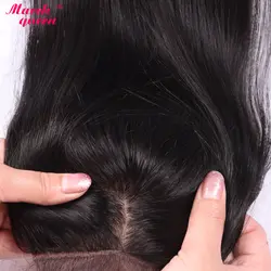 Марта queen сырья и индийские Волосы remy 4*4 шелк база закрытия шнурка с ребенком волосы прямые человеческих волос Закрытие естественный цвет