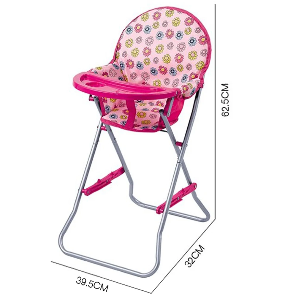 Detachable and Folding Baby Toddler Dining High Chair Playset for Reborn Doll for Mellchan Baby Dolls Accessories