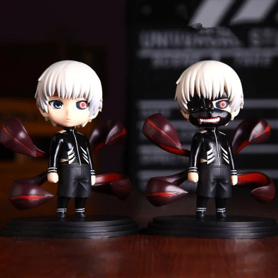 

2Pcs/Set Anime Tokyo Ghoul Kaneki Ken With Mask Cute Figure PVC Model Dolls Toys Collection Toy Gift With Box 10cm