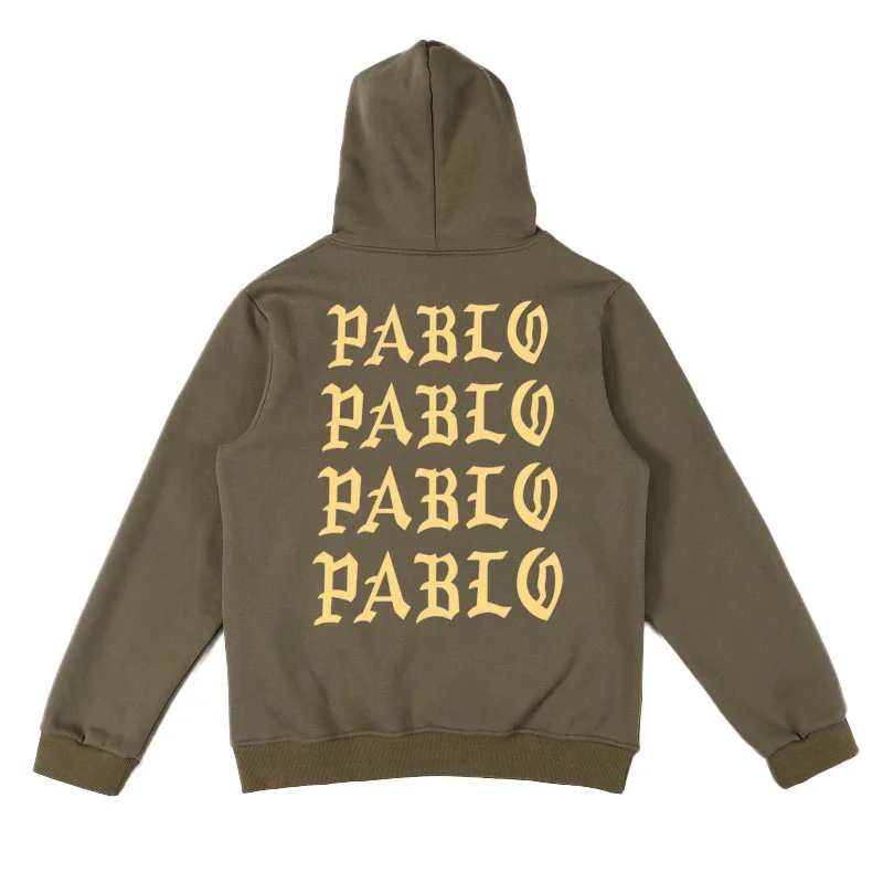 Толстовка с капюшоном qoolxcwear Мужская/Женская толстовка с принтом I Feel Like Paul Pablo Kanye West толстовки Pablo хип-хоп Уличная Толстовка - Цвет: Green gold