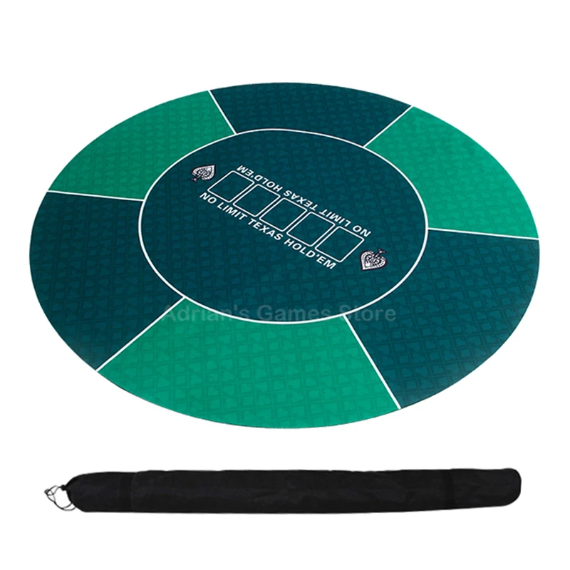 120cm Texas Hold Em Poker Table Cloth Rubber Poker Mat Round Table
