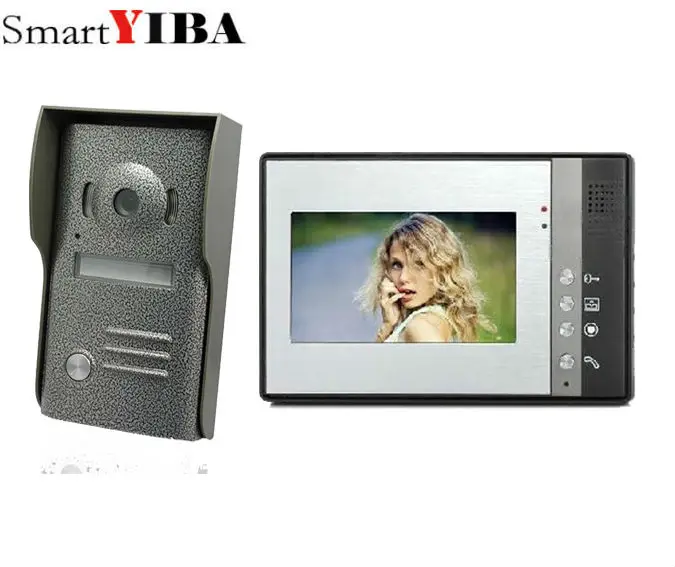 

SmartYIBA 7 inch Color Video door phone Intercom Doorbell System Kit IR Camera doorphone monitor Speakerphone intercom