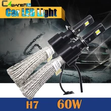 Cawanerl 1 Pair 60W H7 LED Bulb 6400LM 6500K Cool White Conversion Car Motorcycle Headlight Fog Daytime Running Lamp DRL