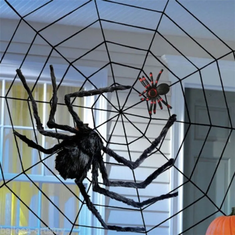 1.5M Giant Halloween Horror Party Black Rope Spider  Outdoor