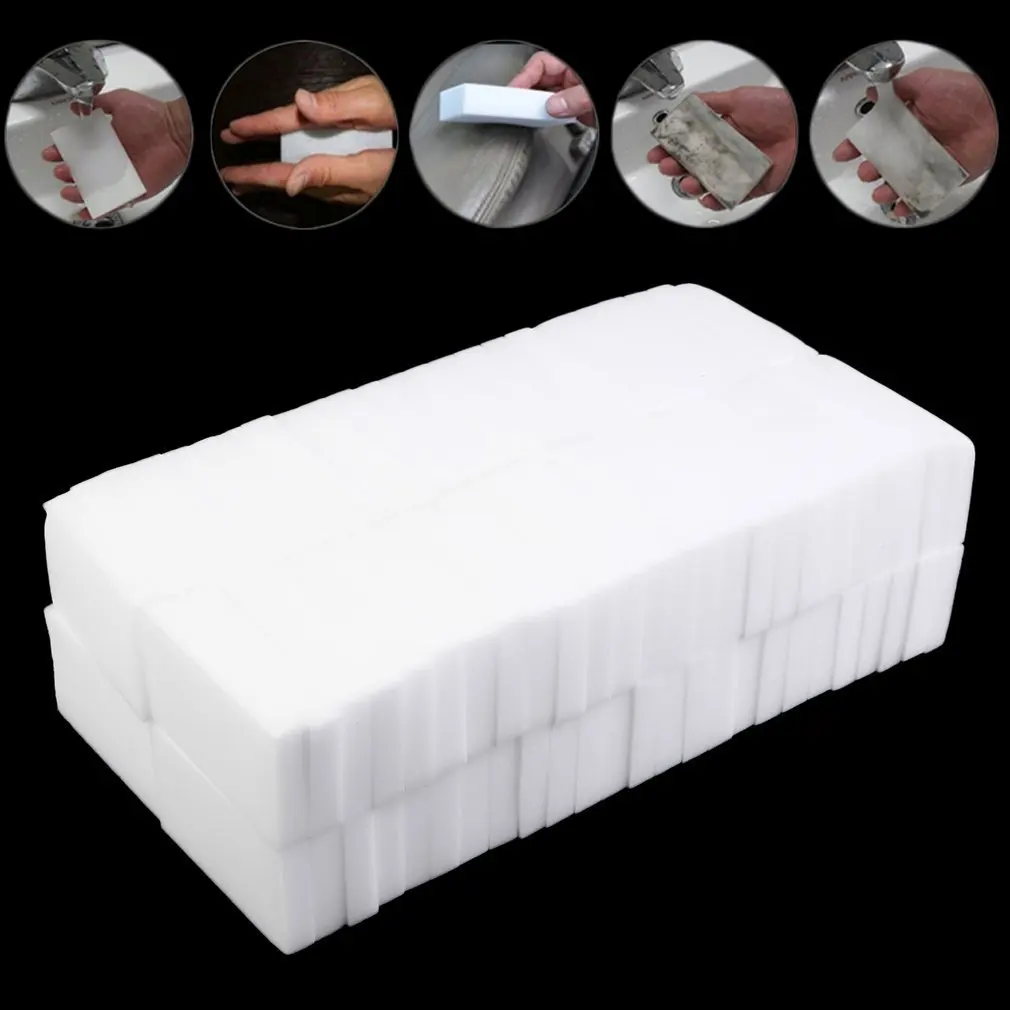

100pcs Extra Thick Multi-Functional Magic Sponge Eraser Cleaner Universal Cleaner Kitchen Bathroom Cleaning Tools White