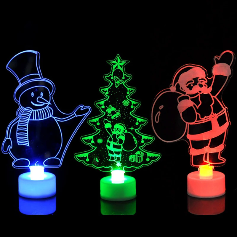 

Colorful LED Decorative Lights New Year's Products Christmas Tree Decorations Party Supplies Acrylic Christmas Night Lights Gift
