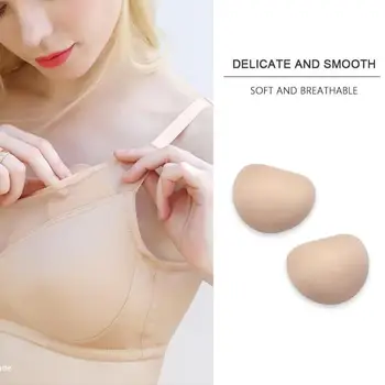 

Hot 1 Pair Practical Summer Breast Bra Inserts Pad Chest Peach Heart Sponge Women Swimsuit Padding Inserts Chest Pads Cups