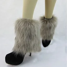 Зимние Для женщин Обувь на теплом меху гетры мода белый, черный, хаки из искусственного лисьего меха покрытие для ног штанины длинноворсного меха Гетры