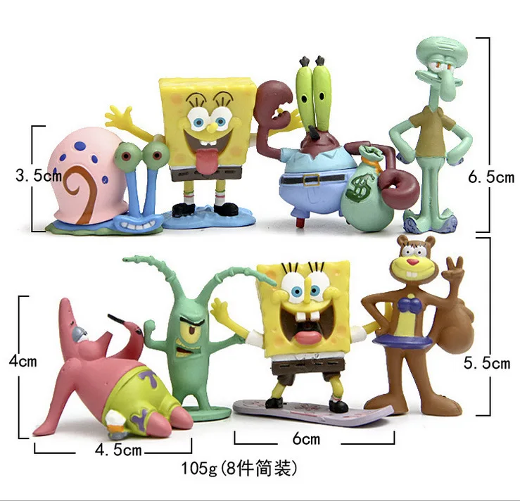 

2018 Spongebob Squarepants 8 Characters Doll Landscaping Squidward Tentacles Patrick Fish Tank Aquarium Decoration