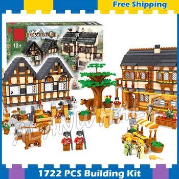

1722pcs Castle Series Medieval Market Village Assemble DIY Model Building Blocks Children Gifts sets Compatible with