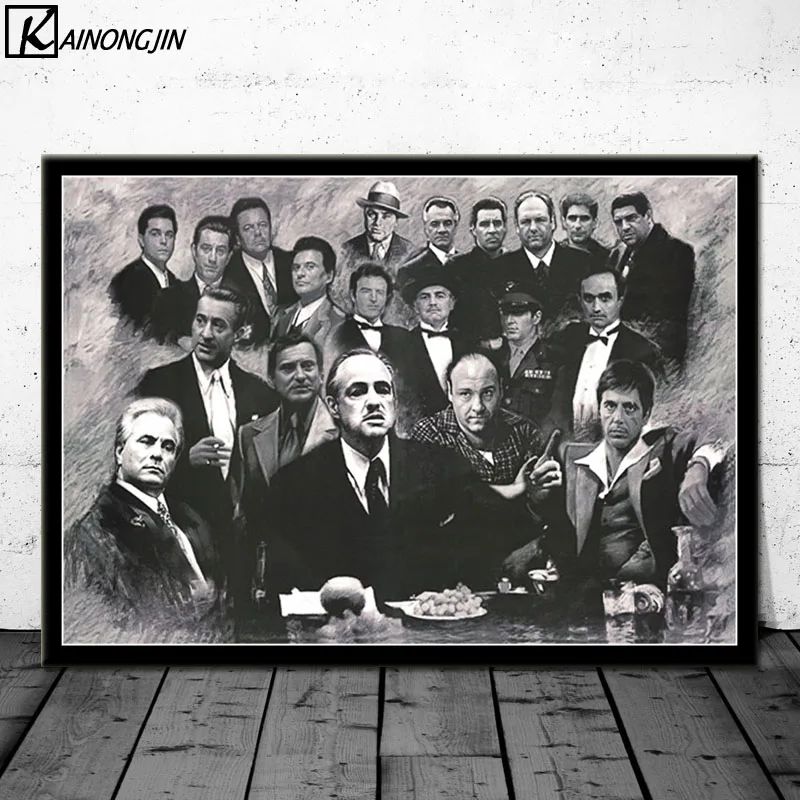 

Gangsters Godfather Goodfellas Scarface Sopranos Movie Poster Wall Art Canvas Painting Posters and Prints Wall Room Home Decor