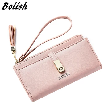 

Fashion Tassels Design Women Long Wallet Elegant Female Daily Clutch Letters Wrist Bag Cell Phone Holder Hasp Purse Card Holder