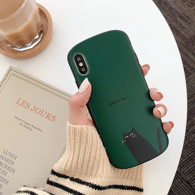 Funny Cat Curved Case for iPhone 7 6s Plus soft shell anti-fall X S067 Fitted Cases iphone 6 8 plus Back Cover |