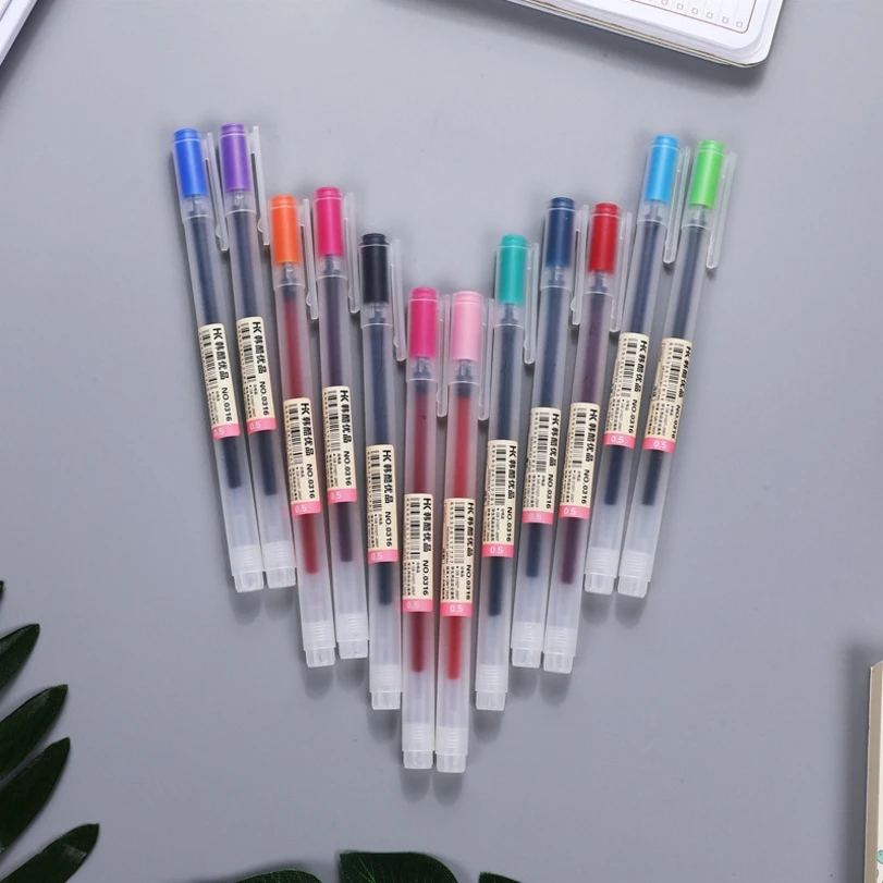 

12 pcs/lot Creative 12 Colors Gel Pen 0.5mm Colour Ink Pens Marker Writing Stationery Japanese Style School Office Supplies Gift