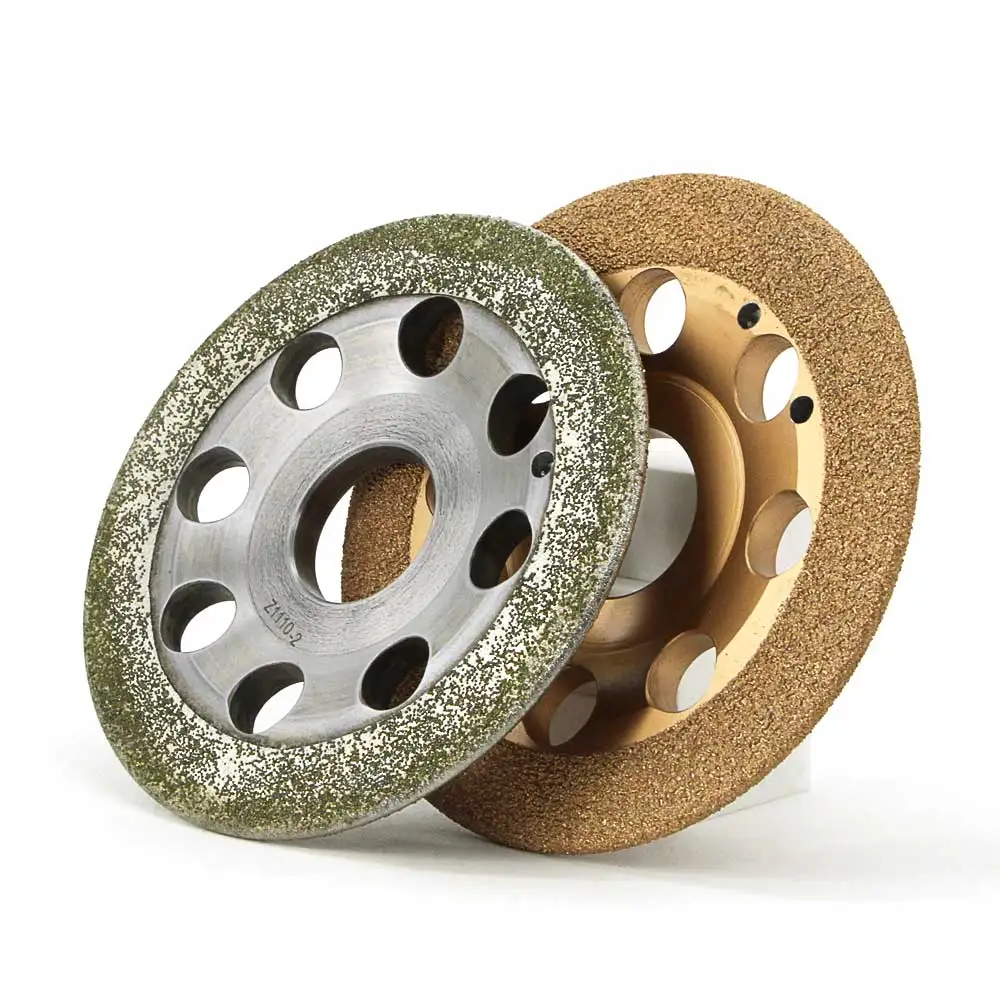 One piece Electroplated and braze bond diamond snagging wheel for aluminum rust paint removal