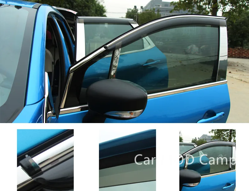

For Renault Captur Kaptur Samsung QM3 2013 2014 2015 Window Visor Vent Shades Sun Rain Guard Deflector Trim 4pcs Car Styling!