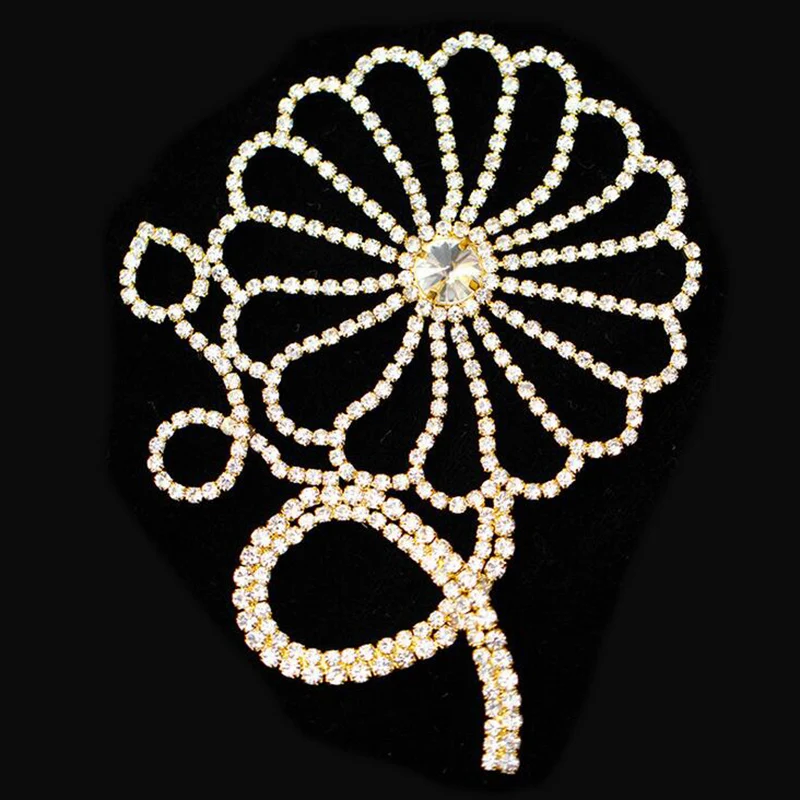 $53.91 10Pcs Flower Glass Material Strass Crystal Rhinestones Applique Costume Trims For Wedding Decoration High Quality
