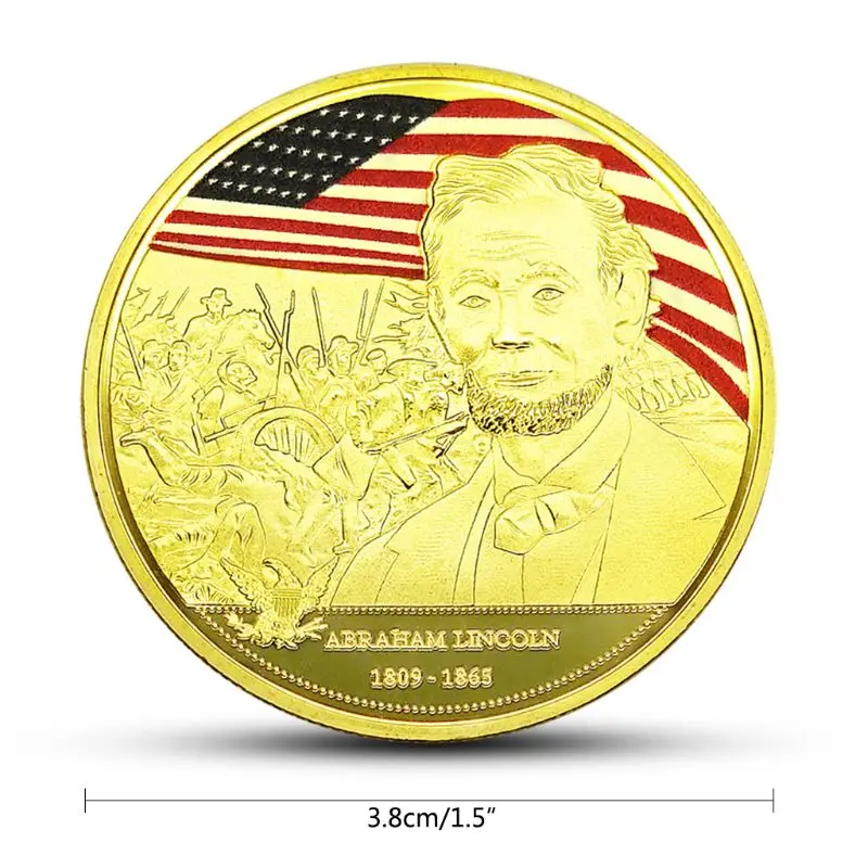 Авраам Линкольн памятная монета позолоченный сувенир Art Collection