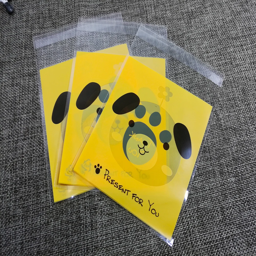 100PCS funny cute food bags lovely Biscuit bags Snack bags The puppy Present DIY cookie bag