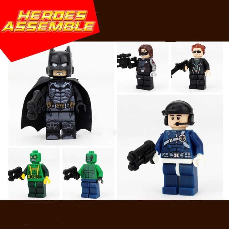 

New Compatible LegoINGlys Marvel Super Heroes Minifigure Batmam Winter Soldiers Terminator Building Blocks Toys for Boys Gifts
