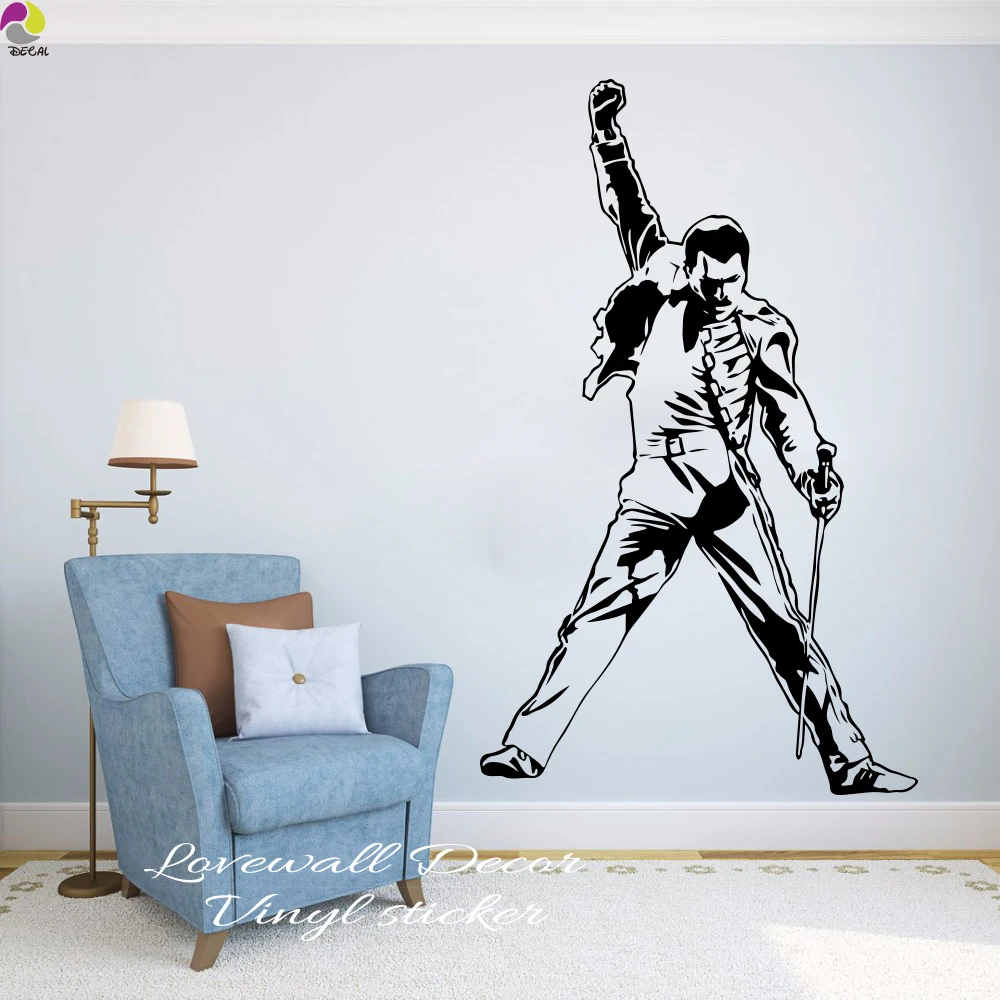 

Freddie Mercury Wall Decals Metal Rock Music Characters Vinyl Stickers Room Teenagers Children Music Posters Art Deco Frescoes