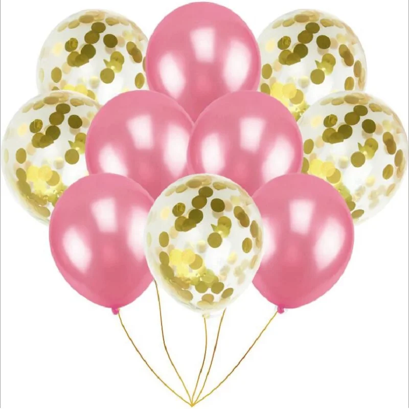 10 шт. 12 дюймов латексные шарики в виде бутылок шампанского золотого конфетти шарики розового золота для свадебные шары для украшения дня рождения Воздушные шары букет