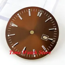 34,8 мм коричневый стерильные циферблаты с супер-светящей серебряный циферблат часов для MIYOTA 8215 821A Минчжу 2813 4813 движение D40