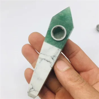 

Natural quartz crystal stone smoking pipes to healing 2 strainer + 1 brush