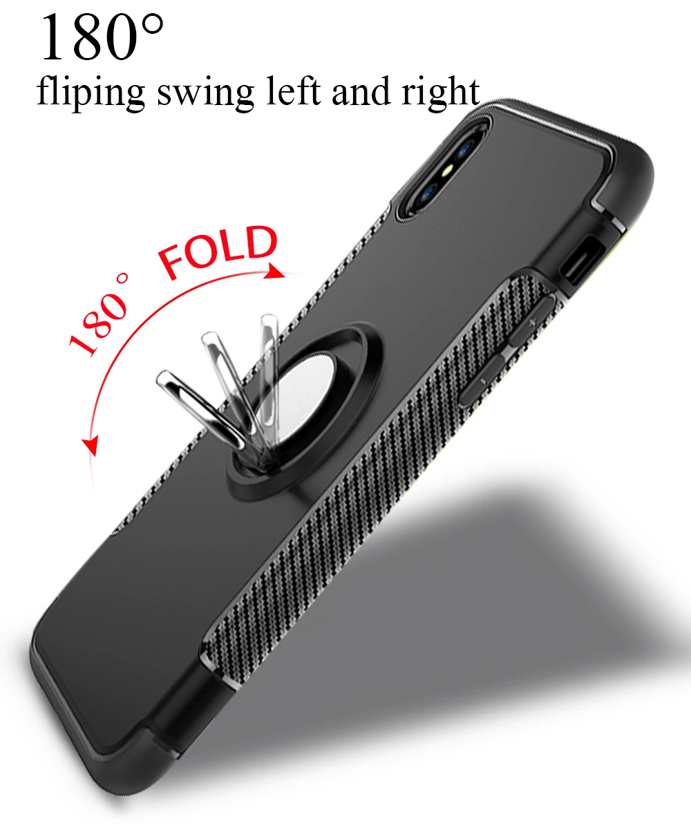 PORTEFEUILLE shockproof armor case for iphone  6 7 8 plus 5 x XR XS MAX luxury metal aluminum bumper cover with ring accessories (5)