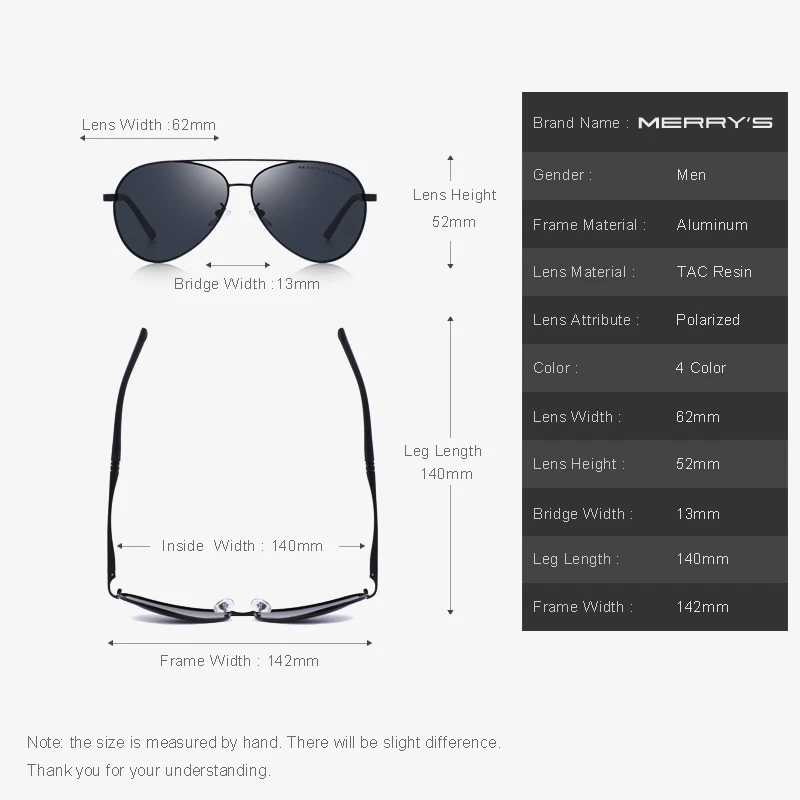 MERRYS дизайн для мужчин Классический пилот поляризованные солнцезащитные очки для женщин алюминий магния ноги UV400 защиты S8158