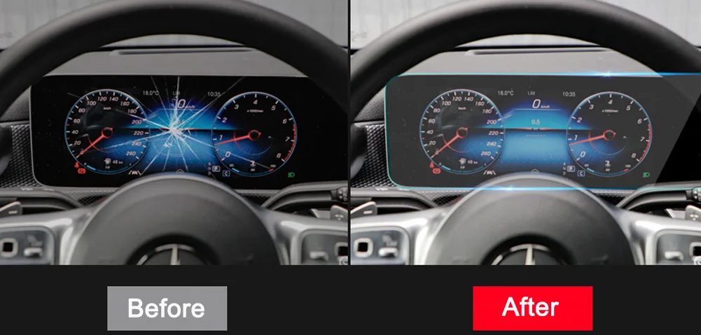 para Mercedes Benz Painel de Navegação do Carro Classe A200 A220 A250 Instrumento Membrana Vidro Temperado Protetor Filme Uma W177 V177 A180 12 Adesivos para carro