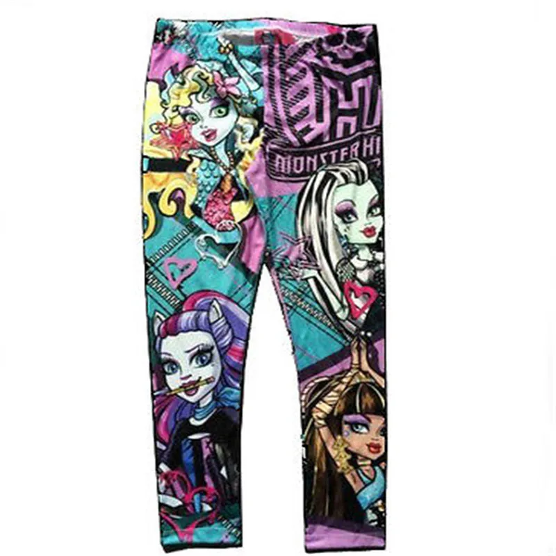 Children Baby Pants Clothes Kids Girl Clothing Monster High Girls Leggings Skinny Floral Printed Pencil Pants Age 6-14 Years image 5