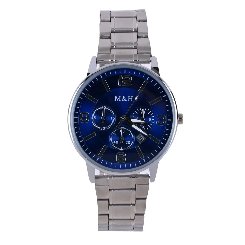 

CCQ Simple Men's Calendar Watch Three Eyes Dial Stainless Steel Belt Quartz Watch mens watches top brand luxury Wristwatches