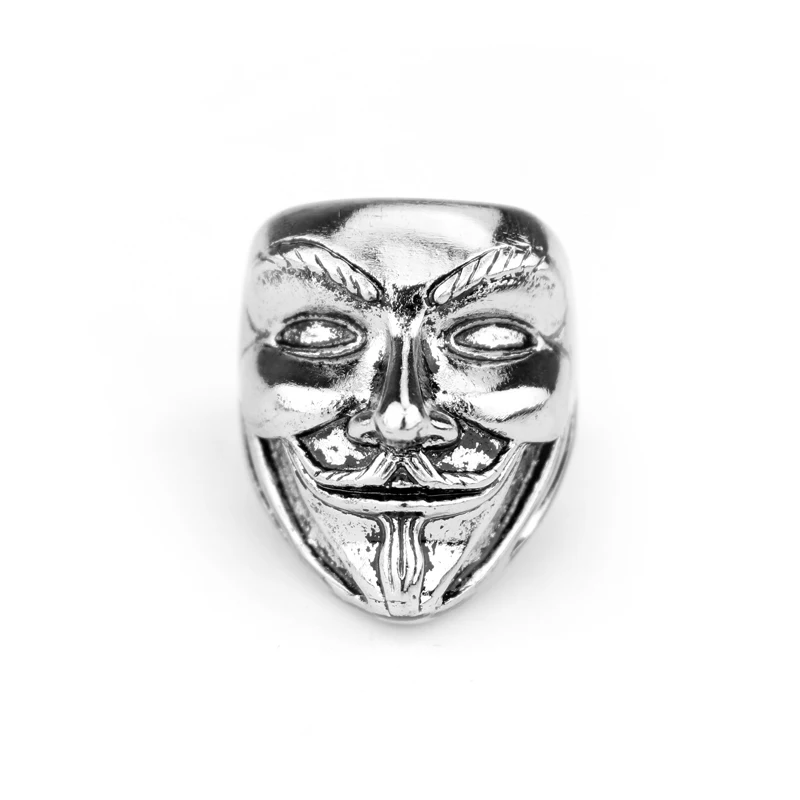 V для vendetta сталь солдат Гай Фокс Маска Фильм стиль кольцо крутая мужская маска