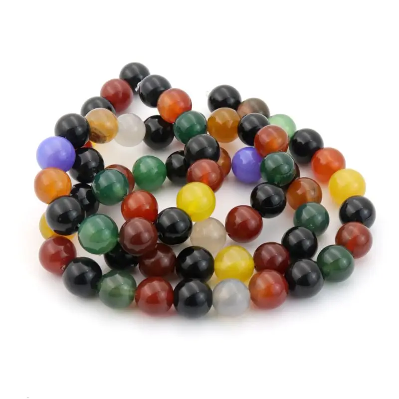 

Colorful 4/6/8/10/12mm Round Smooth Loose Spacer Natural Stone Beads For Jewelry Finding Necklace Bracelet DIY Accessories 2019