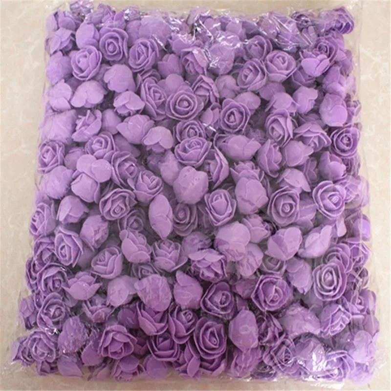 500 шт./лот эти цветы используются для украшения Флорес Искусственный Декоративный головка розы Роза медведь свадебный дом искусственный цветок - Цвет: Purple