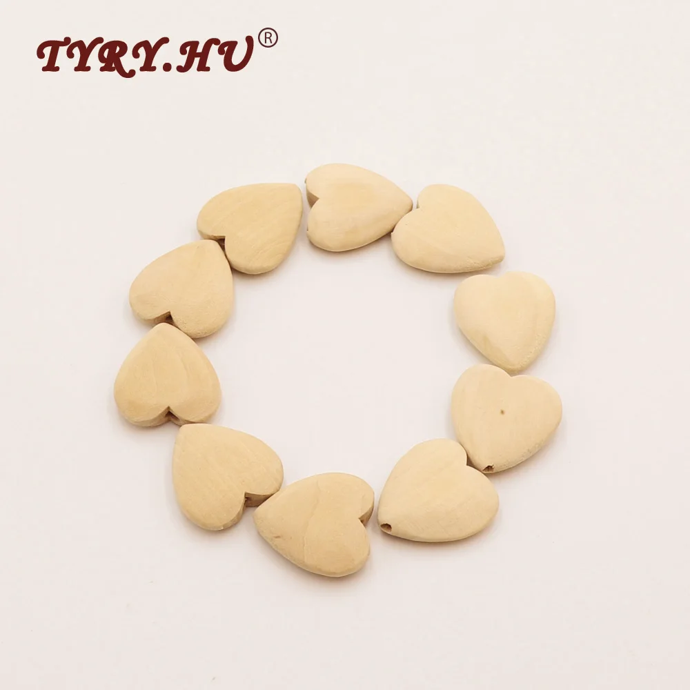Wooden Jewelry Making Accessories Wooden Heart Unfinished Beads