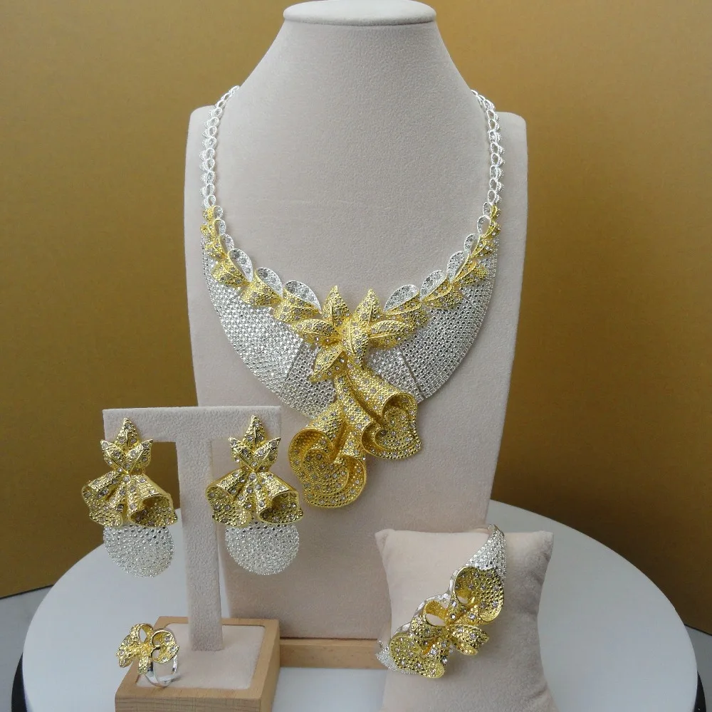 

Yuminglai Latest Design Dubai Costume Jewelry sets African Women Big Necklace Sets FHK5679