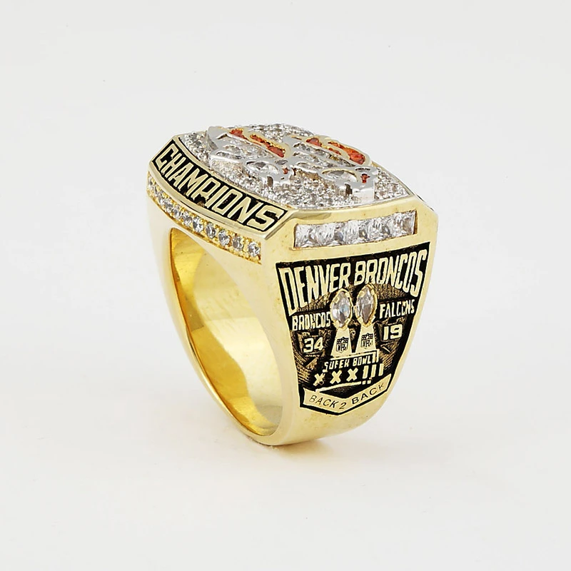 Denver Broncos XXXII Championship Ring 1998 Replica Super Bowl Football