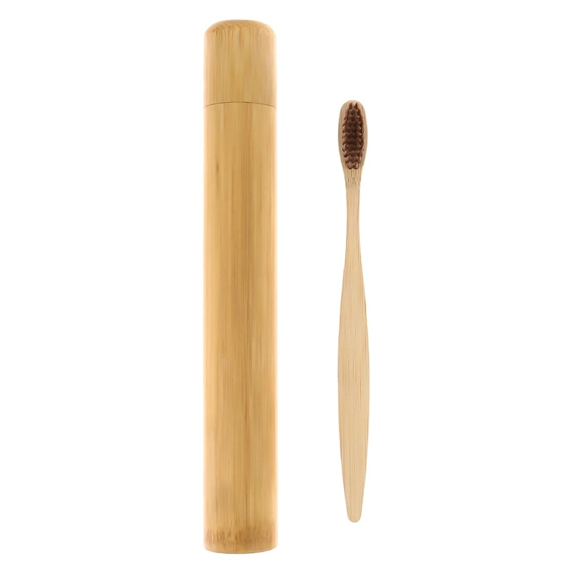 

Natural Bamboo Toothbrush Friendly Soft Bristle Bamboo Fibre Wooden Handle Bamboo Toothbrush Tube Portable Oral Care Sets