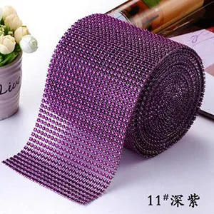 dark purple 10Yds 24 ряда отделка стразами из пластика кристалл аппликация Стразы DIY ремесла для костюма Свадебные аксессуары украшения торта - Цвет: dark purple