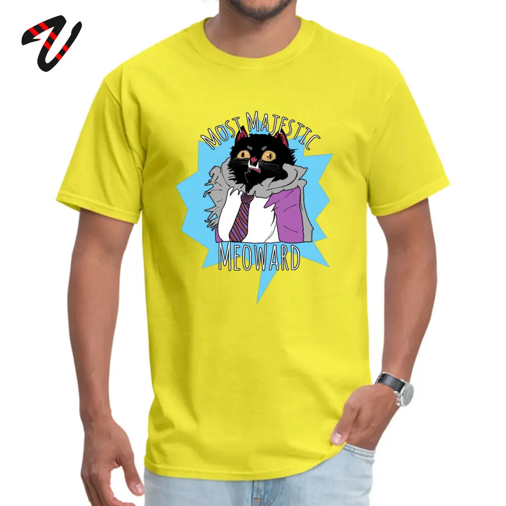Crew Neck Most Majestic Meoward Cotton Mens Tshirts Crazy Short Sleeve Tops Shirts 2019 Newest Custom Clothing Shirt Most Majestic Meoward 22484 yellow