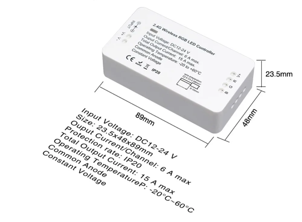 Беспроводной контроллер Wi-Fi 2,4G RF, беспроводной контроллер RGB RGBW, DC12V-24V контроллер с 8 зонами, беспроводной пульт дистанционного управления